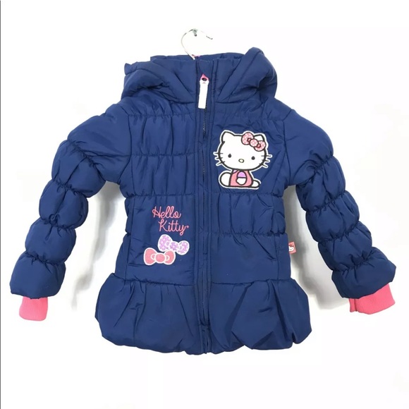 HELLO KITTY GIRLS Blue PUFFER JACKET COAT Sanrio